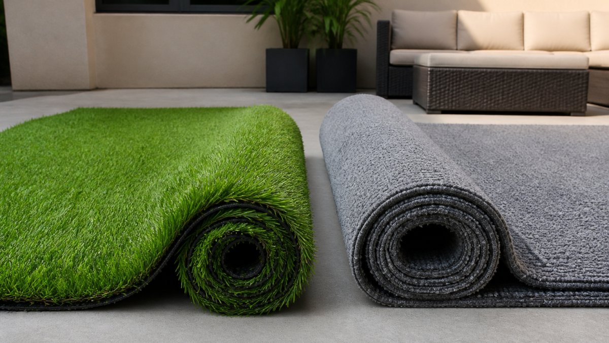 Artificial Grass vs Outdoor Carpet for Concrete Patios